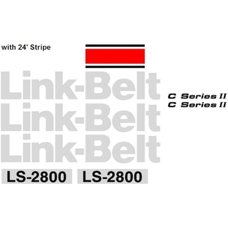 Aftermarket Link-Belt LS-2800 Excavator Decal Set w/ 24' of Stripe LBLS2800IIWSDECALSET